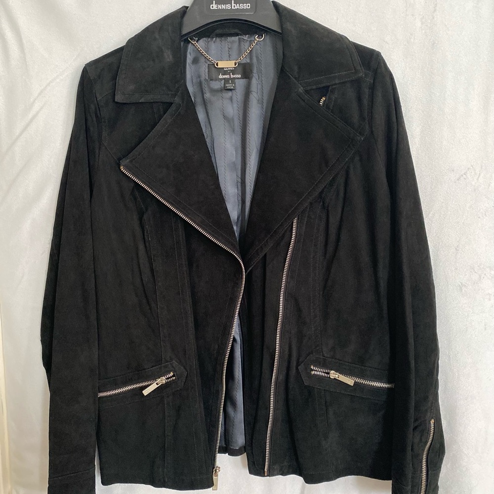 Never worn. Dennis Basso suede bomber jacket .